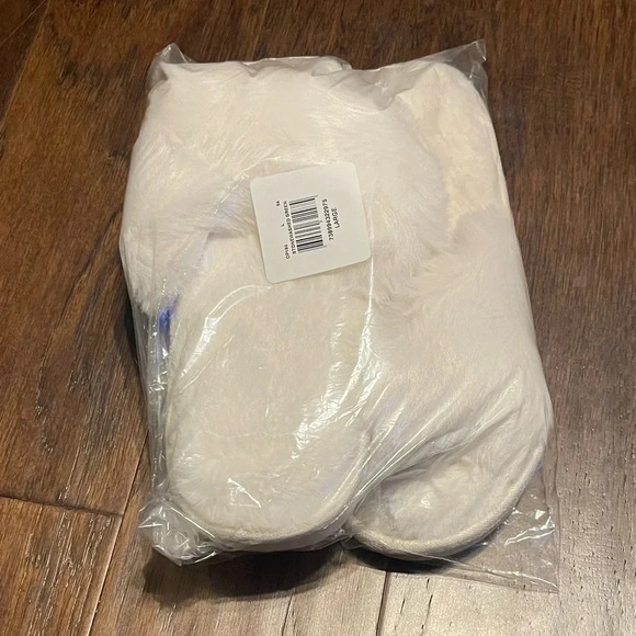 Comfy Slippers Memory Foam Cross Band Open Toe Fuzzy Slides House Shoes - Picture 9 of 9